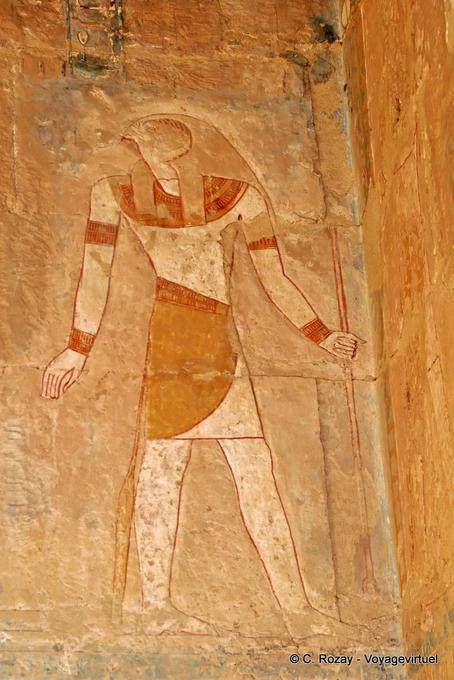 Mural de un color Horus Templo de Hatshepsut - Egipto