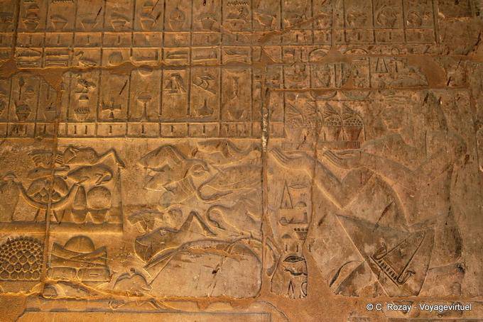 Amenhotep III ofrece un loto, templo de Luxor - Egipto