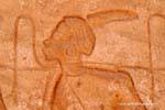 Fragmento de un friso del Templo del Sol de Ramsés II (close up), Abu Simbel, Egipto.
