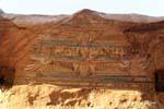 Detalle de la policromía pintando el techo, templo de Kom Ombo, Egipto.