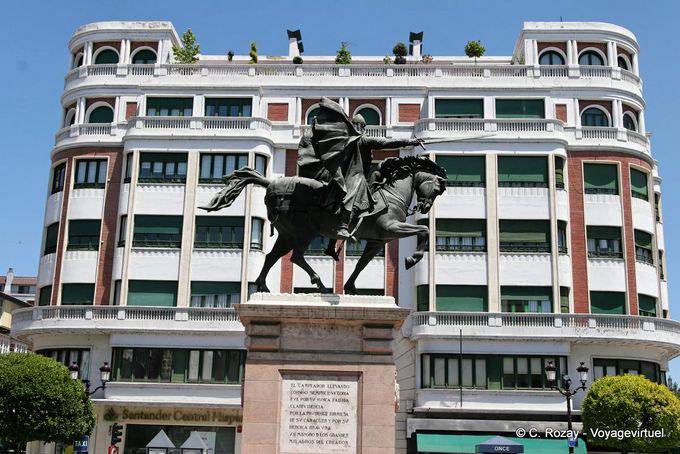 Burgos, El Cid estatua, Calle Santander - España