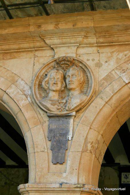 Juan Carlos y Sofía, la Plaza Mayor, Salamanca - España