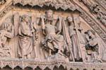 Detalle de la Portada de la Virgen Blanca del Juicio o Final, catedral de León, España.