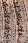 Condenados sufrir los tormentos del infierno, portal central, la catedral de León, España.