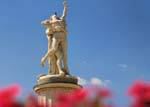 Estatua de la Fuente de Hércules y Anteo, el Jardín del Parterre, Aranjuez, España.