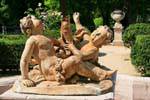 Aranjuez Jardín del Parterre, los niños de pescado, España.