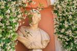 Busto en el Jardín del Rey, el Palacio Real, Aranjuez, España.