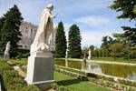 Madrid, los Jardines de Sabatini Estatuaria, España.