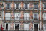 Madrid, Plaza Mayor, fachadas pintura, España.