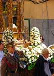 Custodia, orfebre custodia procesión del Corpus Christi en Toledo, España.