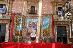 Valencia, decorado la fachada barroca de la Basílica de la Virgen, España.