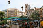 Valencia, vistas de Santa Catalina de la Place de la Reine, España.