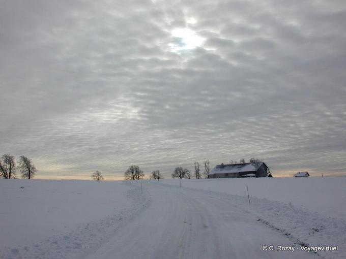 Invierno cielo Condado Haut-Doubs - Franco Condado, Francia