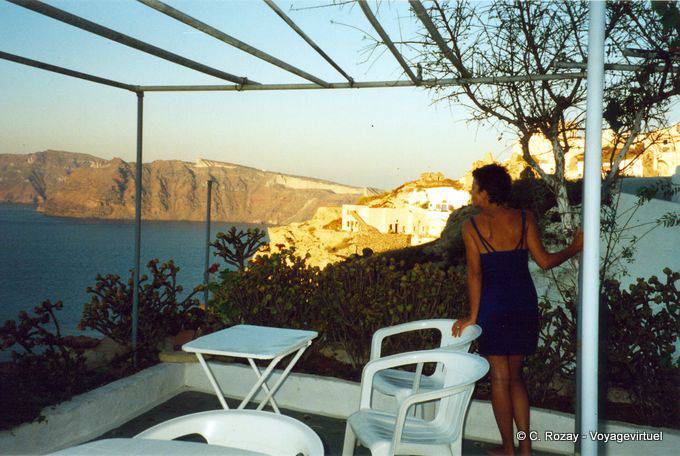Perspectiva de la hermosa, Oia, Santorini - Grecia