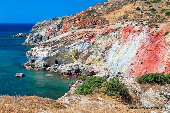 Milos, Paleohori, acantilados coloridos - Grecia