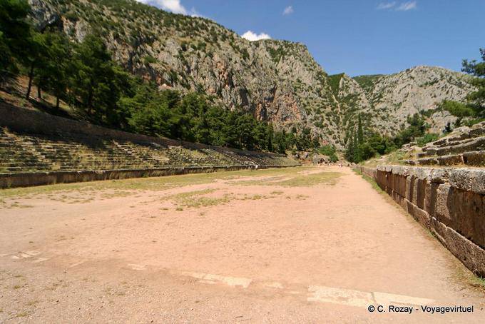 Panorama del estadio, Delphi - Grecia