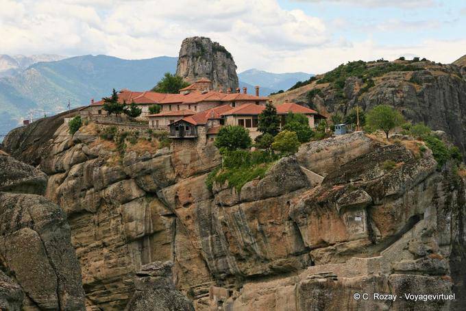 Azul Teleférico, el Monasterio de Santa Triada, Meteora - Grecia