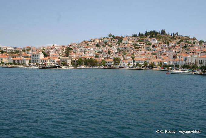 Panorama de llegar con el ferry, Poros - Grecia