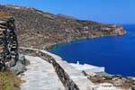 Sifnos, Kastro, escenario de la pasarela, Grecia.