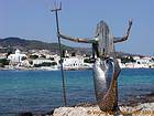 Metal escultura sirena, Spetses, Grecia.