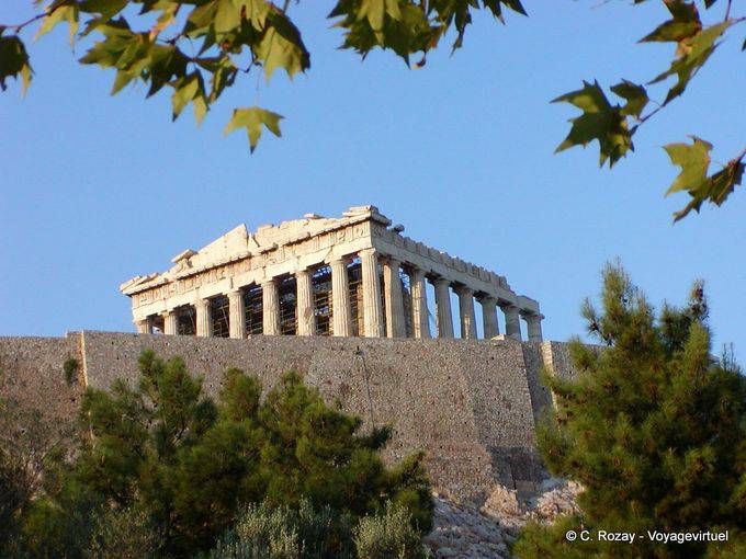 Atenas, el Partenón y las paredes de la Acrópolis - Grecia