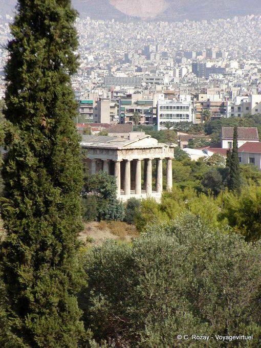 Atenas, vistas a la ciudad y el Templo de Hefesto - Grecia