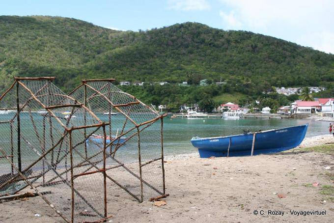 Barcos y artesanías taquillas, Deshaies - Guadalupe