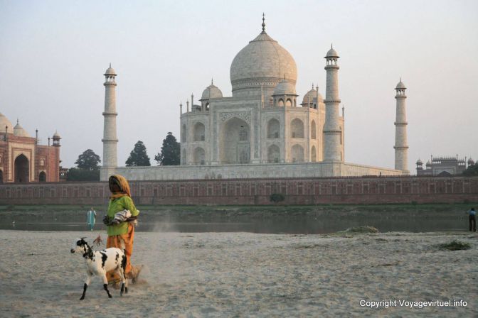 Agra Taj Mahal Sunset Bergere  A La Chevre - India
