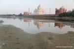 Agra Taj Mahal sunset yamuna reflect.