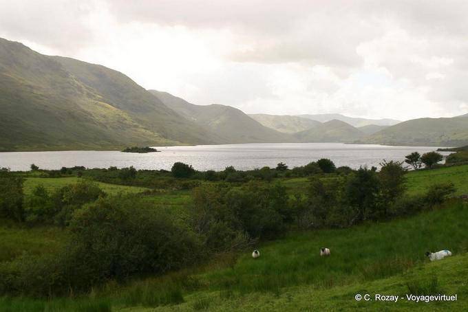 Lago rodeado de montañas, Connemara - Irlanda