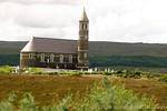 Torre cilíndrica Iglesia, Donegal, Irlanda.