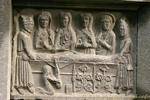 Puesta en sudario de Cristo tallada en la tumba de MacMahon, Ennis Abbey, Irlanda.