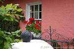 Geranios en la ventana, Bunratty Folk Park, Irlanda.