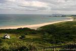 Playa, mar y las nubes, Bahía Blanca, Costa de Antrim, Irlanda del Norte.