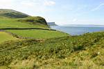 Vista desde los acantilados de Torr Head, Costa de Antrim, Irlanda del Norte.