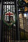 Abrigo Esqueleto de armas en la parrilla de la Catedral de St Columb, Derry, Irlanda del Norte.