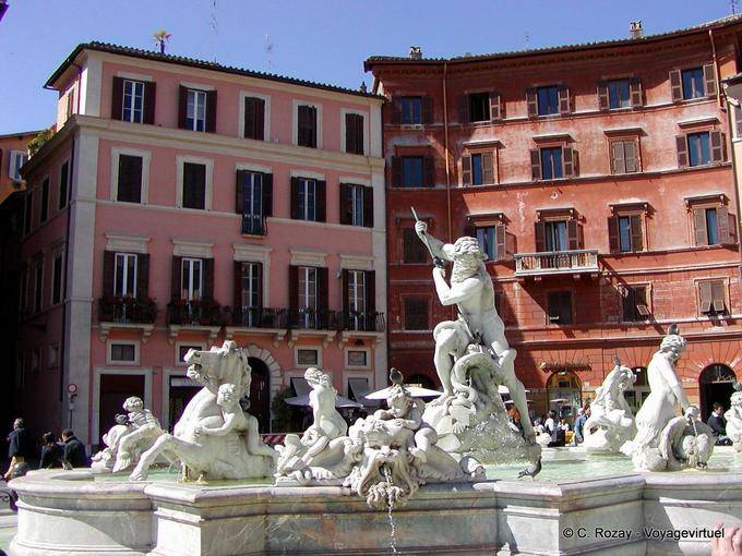 Fuente de Neptuno, Plaza Navona, Roma - Italia