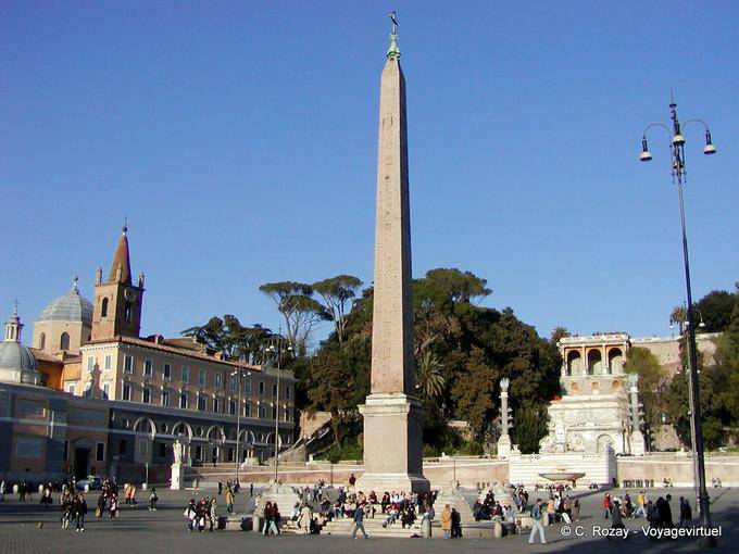 Obelisco, la Piazza del Popolo, Roma - Italia