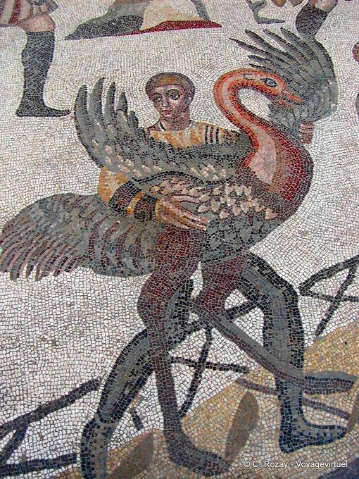 Portal del pequeño circo, fragmento de mosaico Villa Casale - Italia