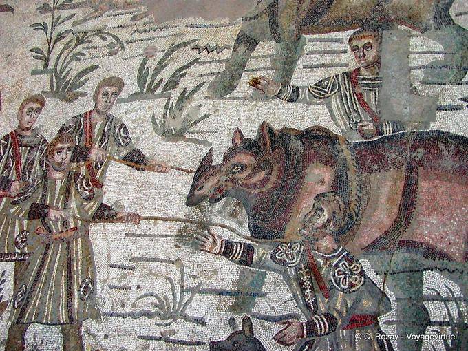 Rhino, fragmento de la Gran Cacería, Villa Casale - Italia