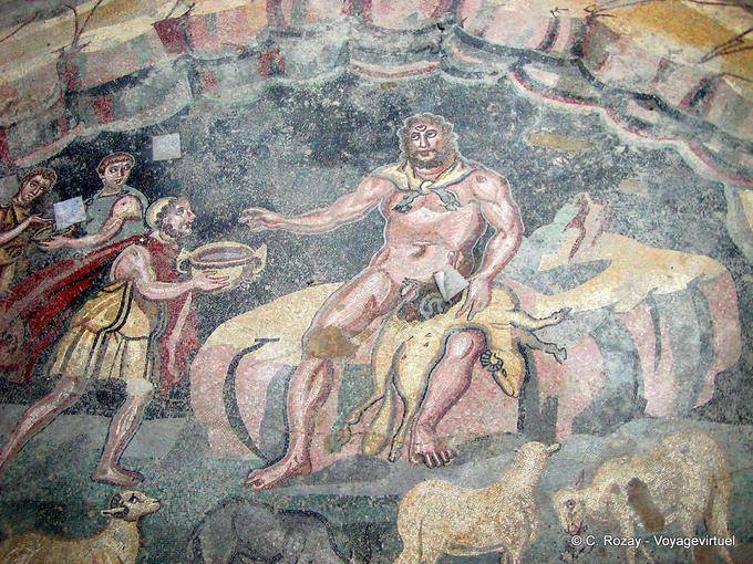 Portal de Polifemo, Ulises y el Cíclope, Villa Casale - Italia