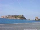 Isola Dino y playa Calabria, Italia.
