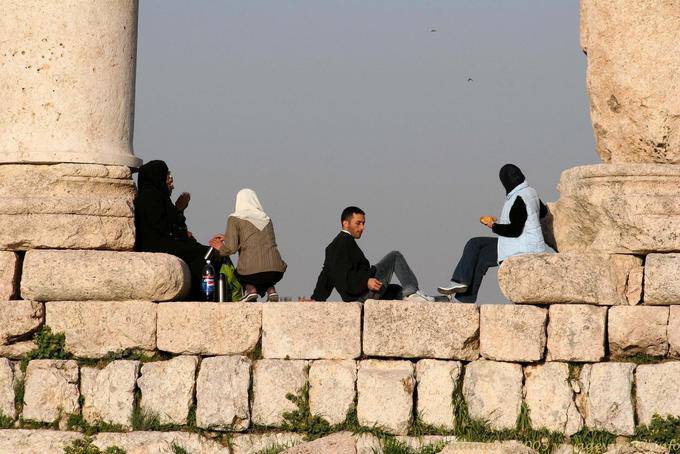 Almuerzo en las ruinas del Templo de Hércules, Citadel, Amman - Jordania