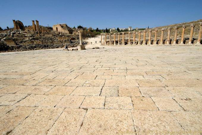Foro Pavement, Plaza Ovalada, Jerash - Jordania