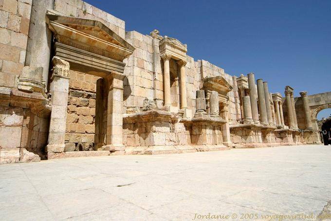Detrás de las escenas de teatro Sur, Jerash - Jordania