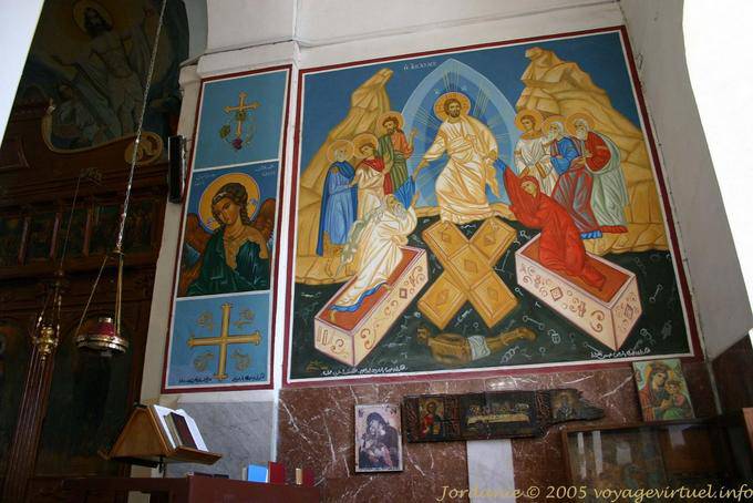 Decoración y murales de la iglesia de San Jorge, Madaba - Jordania