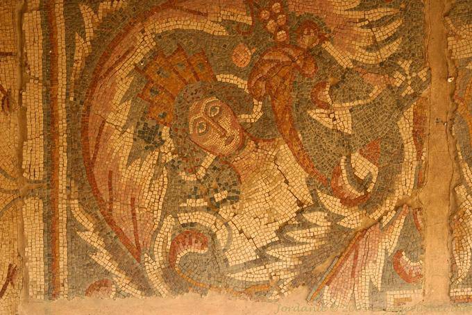 Fragmento del mosaico de la sala de Hippolyte, Madaba - Jordania