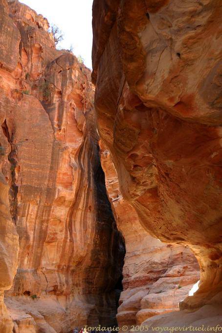 Cuando las ranuras están apretando en el extremo, Petra Siq - Jordania