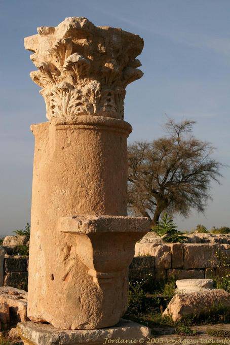 Columna ornamental para soportar una estatua, Gadara, Umm Qays - Jordania