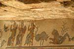 Madaba, los caracteres con lanza y animales míticos, mosaico, Jordania.
